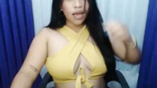 Chubby asian plays with her pussy for me
