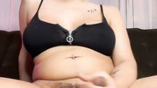 Ts Raven Teases Herself And Cums