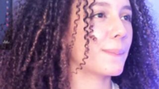 sweetcurly1 004 show long tongue and lick dildo