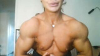 Two-crop swimsuit huge muscles