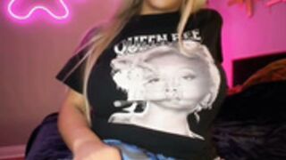 Ts Raven Teases With Her Big Cock And Balls + Cumshot