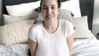 Ruby May Bounces On Bed Making Titties Jiggle