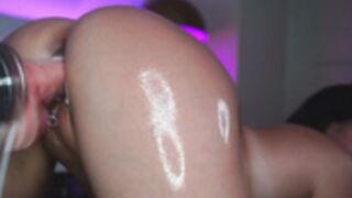 LunaQueen messy fuckmachine creampie and squirt show