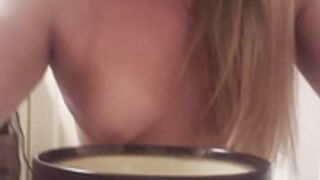 Whitney Wisconsin pees in bowl