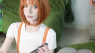 very skinny girl with pale skin showing veins