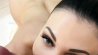 Aletta Ocean sucks his BF's dick after a shower tease