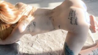 goth girl with tattoos masturbating