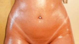 Oil covered tease