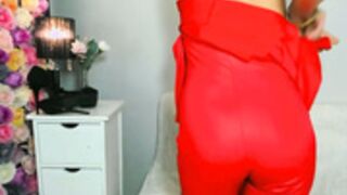 crystal red jump suit