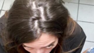 Riley Reid Abbie Maley Double Blowjob Public Bathroom