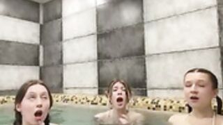 Katexxx Bambi-Lu and FroggyAnna in the pool
