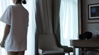 Mina Ash Riding Dildo In Front Of Mirror