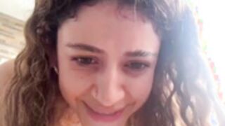 alana15 squirt out of Apartment window