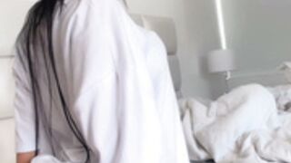 Michelle Rabbit White Shirt Twerk to Scratches