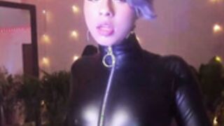leather catsuit camsession