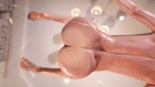 Heybanan oiled her hot body