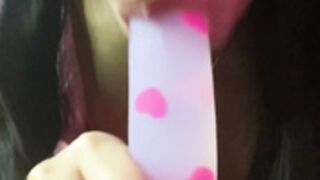 Chanxoxo pink dildo blowjob