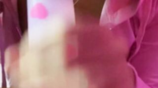 Chanxoxo pink dildo blowjob