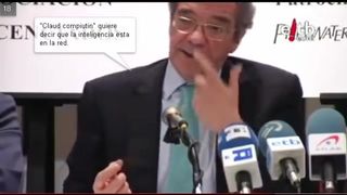 Alierta ( Presidente de Telefonica ) con los cartelitos