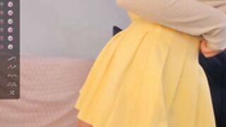 Iminako hot n sexy show in her yellow skirt
