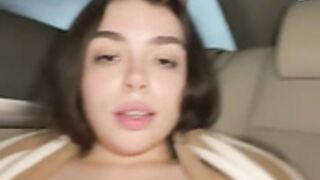 Pantyless taxi driver fingering pussy show