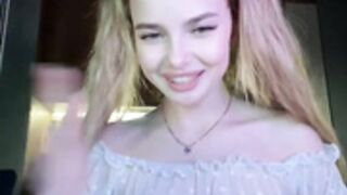 YourEva masturbates and sucks dildo in cute outfit