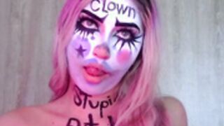 gabygumms acting like a dog and clown makeup