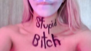 gabygumms acting like a dog and clown makeup