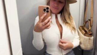 Amy Leigh Andrews tits out in bathroom mirror