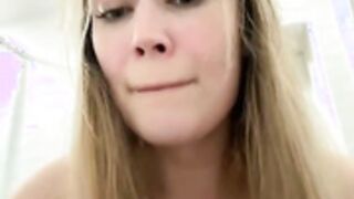 Blonde_exe squirt in university toilet