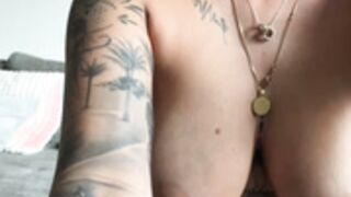 Caro Loesel pink lingerie transparent dildo