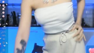 Ilona Curly Flashing Tits and Pussy