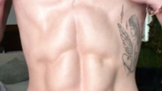 Flexing abs hard 2
