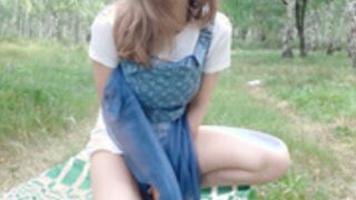 Masturbate alone in wood