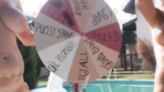 Spicygirls play lesbian games poolside