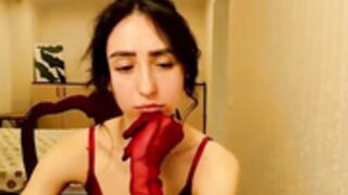 anna from ucrania in red sexy lingerie