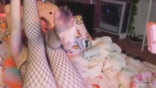 goldengoddessxxx sammy TheGoldenGoddes fishnet cumshow