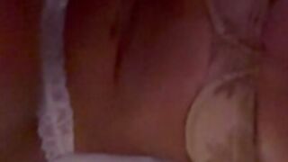 Amy Leigh Andrews tits in lingerie on bed