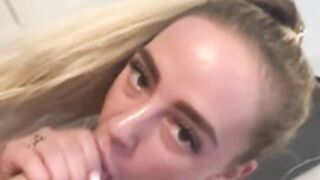 Blonde Slutty Girl Blows on Big Dick