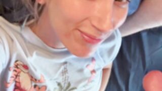 CosmicStarLight - massive facial in bed