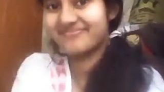 Indian girl showing perfect natural boobs to boyfriend