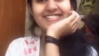 Indian girl showing perfect natural boobs to boyfriend