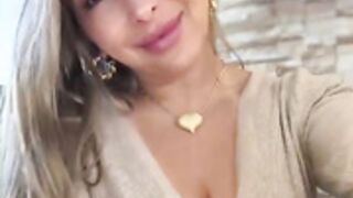 Abril-Office1 spit and fingering his pussy