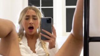 Lily Phillips squirting on mirror