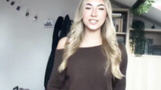 Sexy young Polish slut in dress & shiny nude pantyhose 2