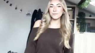 Sexy young Polish slut in dress & shiny nude pantyhose 2