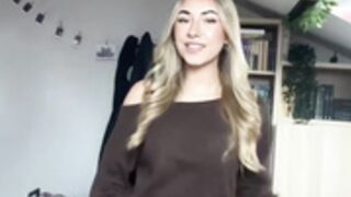 Sexy young Polish slut in dress & shiny nude pantyhose 2