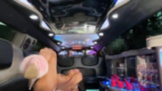 Sweetlaurasaenz playing with cock and cum in limousine