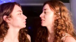 redhead twin sister kiss