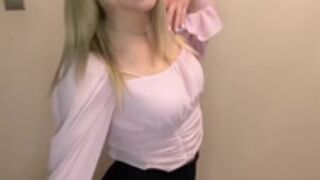 Sexy Polish blonde slut in miniskirt & black pantyhose 4